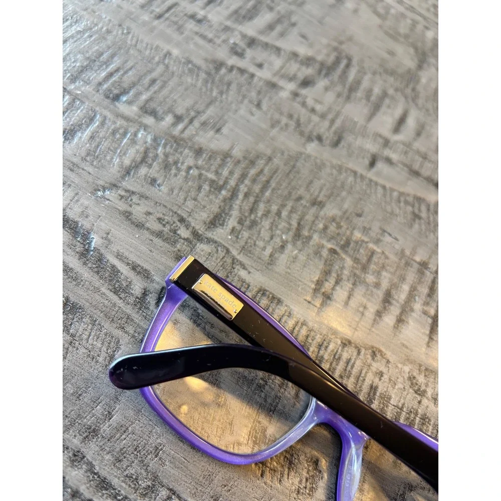 Kate Spade Janetta Eyeglasses Black Purple Rectangular Frames with Case